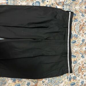 Men's Black Textured Fabric Formal Dress Pants